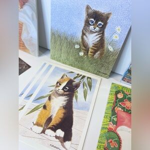 Vintage Greeting Cards 28 Cat Lovers Birthday Blank Cards Feline Occasionals Art